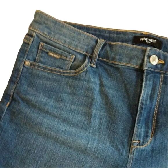 Nine West High Waist Button Hem Short Jean Shorts Plussize 14 - Picture 5 of 12